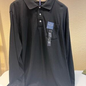 Croft & Barrow Black Long Sleeve Polo
